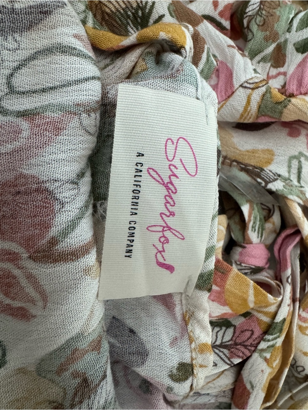 Sugar fox a California Company Floral Midi Dress in Pink, Mustard & Green US M - Picture 7 of 15